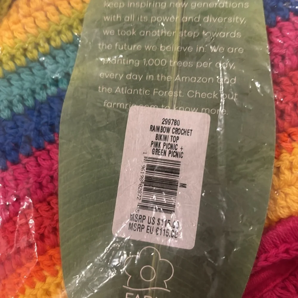 FARM Rio Rainbow Striped Bikini Top - Picture 5 of 6